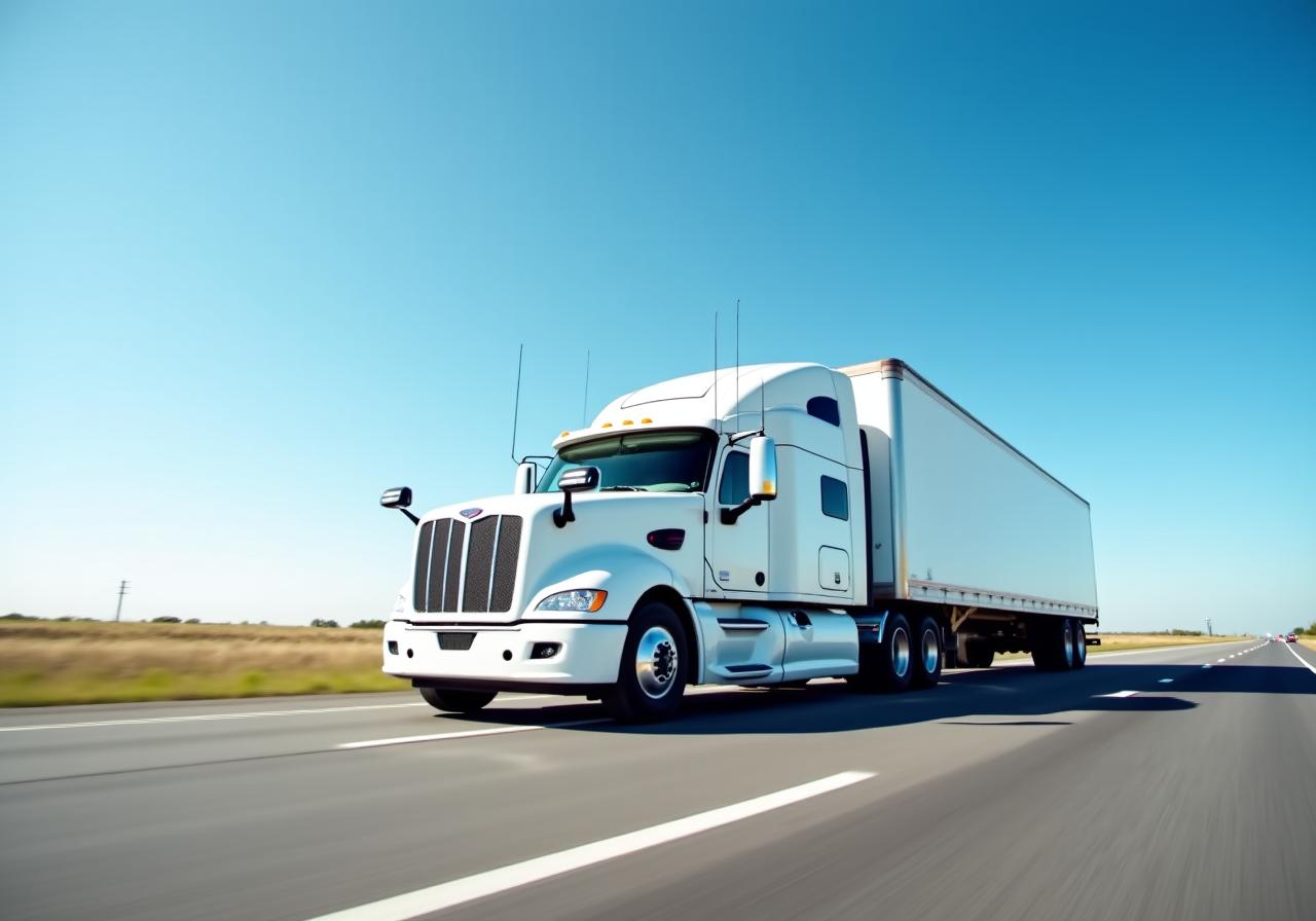 Trejos Distribution LLC Transport Truck on Texas Highway