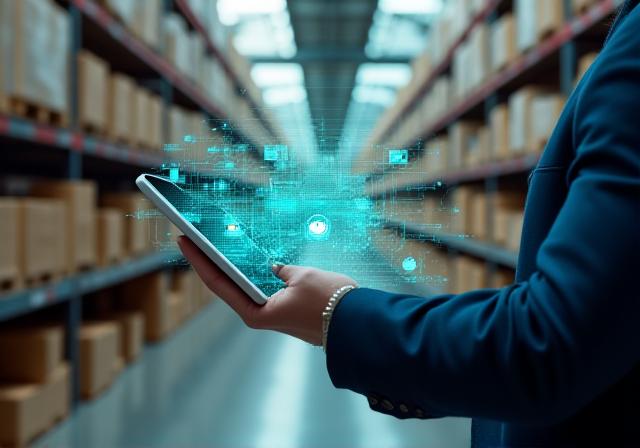 Secure digital interface showing logistics tracking data protection